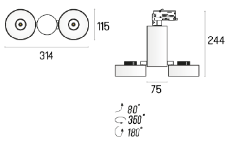 Labra ROBOTIC R2 Adaptor 3F - edge.LED 2x 12W On-Off