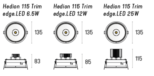 Labra HEDION 115 Trim edge.LED 25W DALI