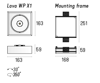 Labra LAVA X1 WP Trimless edge.LED 12W Wireless CASAMBI