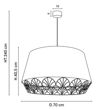 Marketset GATSBY Lampa zwieszana D70 NOIR/PAON LAIT