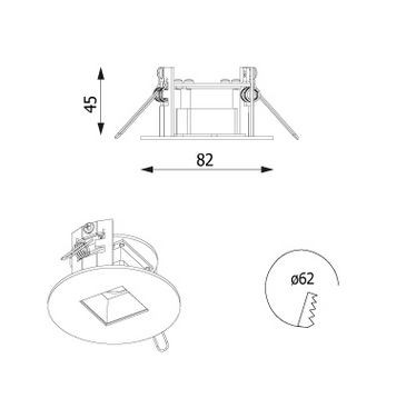 CLEONI NILS HL wpust stropowy 3W/320lm/48D/930 bia¸y sygna¸owy (mat struktura) RAL 9003