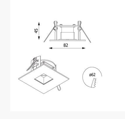 CLEONI NILS KL wpust stropowy 3W/320lm/48D/930 bia¸y sygna¸owy (mat struktura) RAL 9003