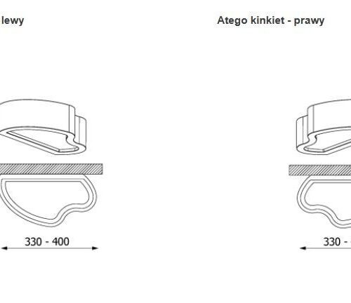 CLEONI ATEGO 400 kinkiet prawy 1x23W E27 230V bia¸y mat RAL 9016