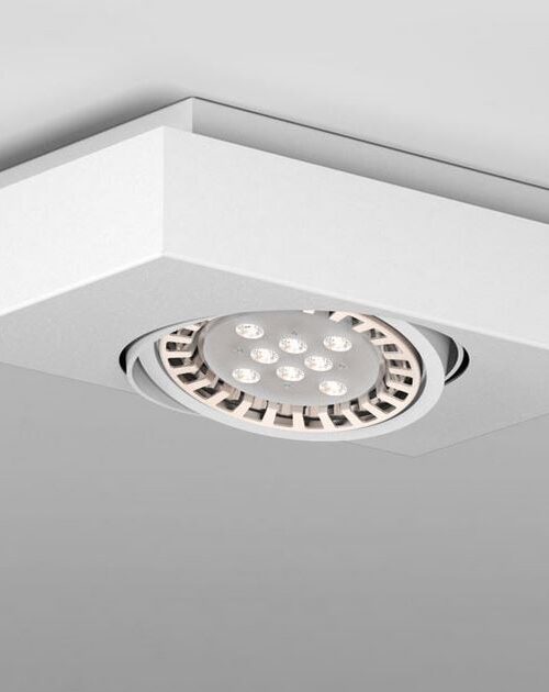 CLEONI MERIDA A1Sh AR111 stropowy max. 1x60W G53 12V/AC bia¸y sygna¸owy (mat struktura) RAL 9003