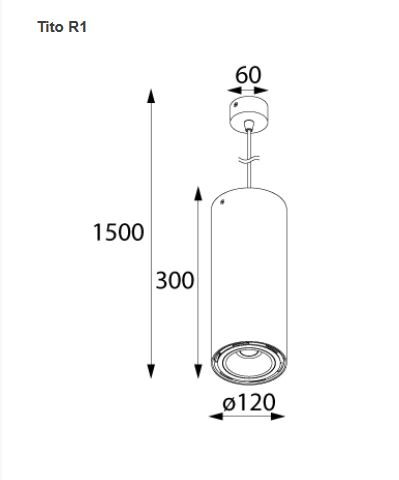 CLEONI TITO R1 wisząca max. 1x13W GU10 230V bia¸y sygna¸owy (mat struktura) RAL 9003