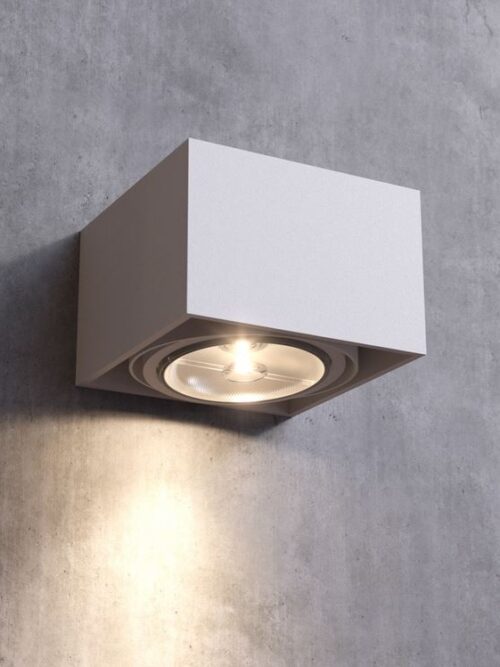 CLEONI TUZ J1Kh AR111 kinkiet max. 1x60W G53 12V/AC bia¸y sygna¸owy (mat struktura) RAL 9003