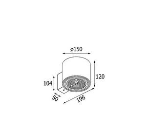 CLEONI TUZ T2Kh AR111 kinkiet max. 1x60W G53 12V/AC bia¸y sygna¸owy (mat struktura) RAL 9003