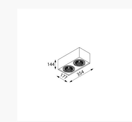 CLEONI ALPINA A2Sh AR111 stropowy max. 2x100W G53 12V/AC bia¸y sygna¸owy (mat struktura) RAL 9003