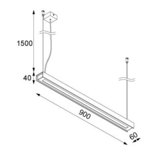 CLEONI IMA 900 wiszca LED 27W/2619lm/3000K 230V bia¸y sygna¸owy (mat struktura) RAL 9003