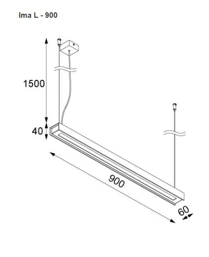 CLEONI IMA 900 wiszca LED 27W/2619lm/3000K 230V bia¸y sygna¸owy (mat struktura) RAL 9003
