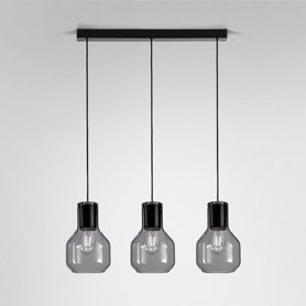 AQForm lampa wisząca MODERN GLASS Barrel TP E27 x3 Phase-Control zwiszany czarny mat