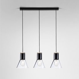 AQForm lampa wisząca MODERN GLASS Flared SP E27 x3 Phase-Control czarny mat