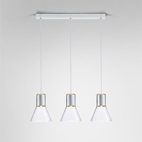 AQForm lampa wisząca MODERN GLASS Flared SP GU10 x3 Phase-Control alu mat