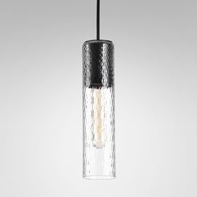AQForm lampa wisząca MODERN GLASS Tube SR E27 fi50 Phase-Control czarny mat