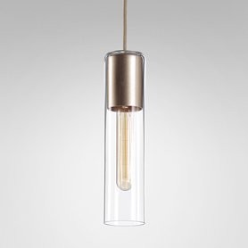 AQForm lampa wisząca MODERN GLASS Tube TP E27 fi50 Phase-Control złoty struktura