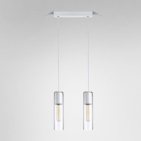 AQForm lampa wisząca MODERN GLASS Tube TP E27 x2 Phase-Control alu mat