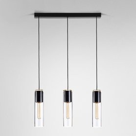 AQForm lampa wisząca MODERN GLASS Tube TP E27 x3 Phase-Control czarny mat