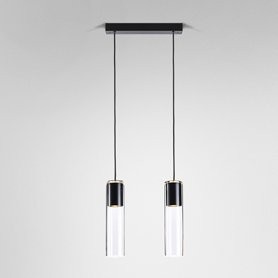AQForm lampa wisząca MODERN GLASS Tube TP GU10 x2 Phase-Control czarny mat