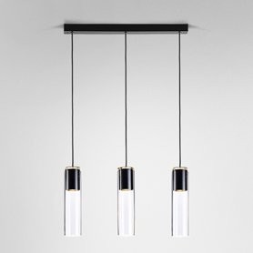 AQForm lampa wisząca MODERN GLASS Tube TP GU10 x3 Phase-Control czarny mat
