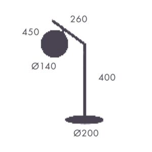 Aromas Lampa stolikowa ENDO metal, szkło