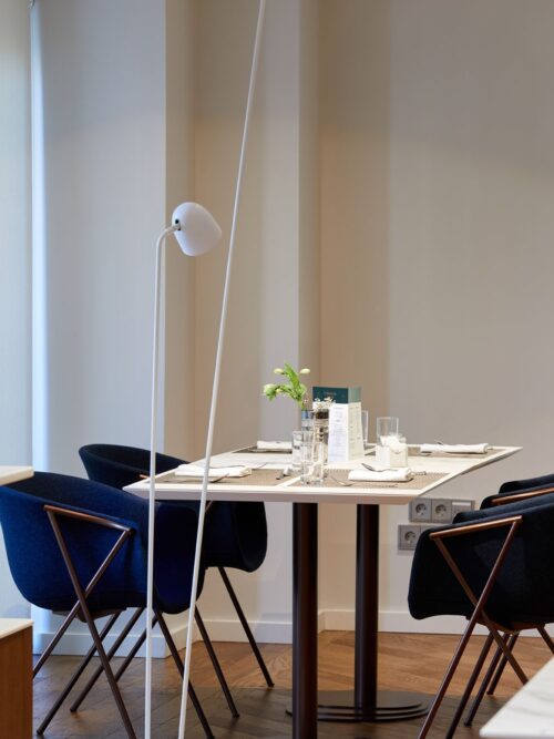 B.LUX  Lampa podłogowa SPEERS F WHITE-BRASS