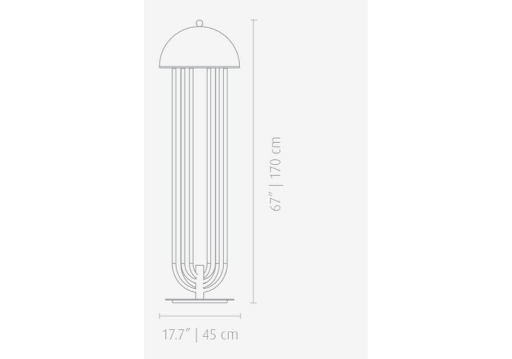 DelightFull Lampa podłogowa TURNER mosiądz aluminium led