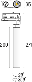 LABRA reflektor  STIK PURE 35 LED Adaptor 3F