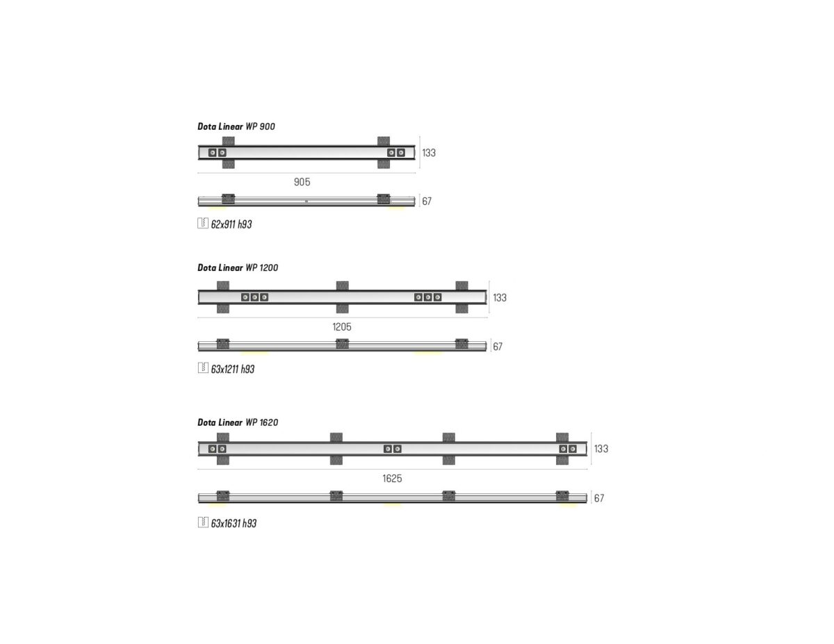 LABRA wpuszczane DOTA Linear WP 900 On-Off