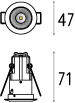 LABRA wpuszczane HEDION 35 LED Trim On-Off