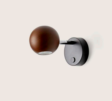 AROMAS LITA Kinkiet Zintegrowany LED 3W 3000K 220-240V MATT BLACK/ BLACK WOOD