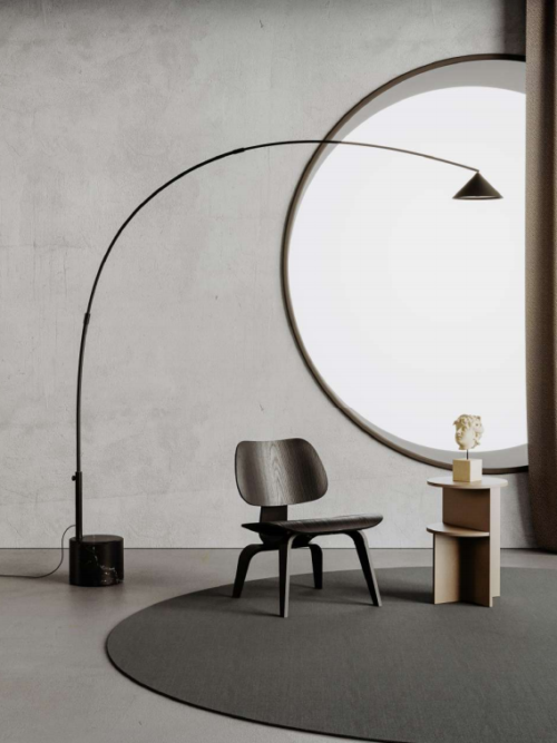 AROMAS HINOO LAMPA PODŁOGOWA / STOLIKOWA  LED CHIP 13W 3000K åCIEMNIALNA METAL MATT BLACK/ DEATILS MATT BRASS