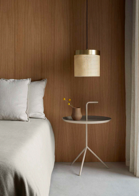 AROMAS STAN Lampa wisząca 1xE27  SHADE BLACK RATTAN/ BASE MATT BLACK
