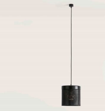 AROMAS STAN Lampa wisząca 1xE27  SHADE RATTAN NATURAL/ BASE MATT BLACK