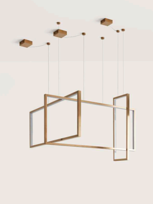 AROMAS FRAME LARGE Lampa wisząca INTEGRATED LED STRIP 30W 3000K BRONZE / ACRYLIC