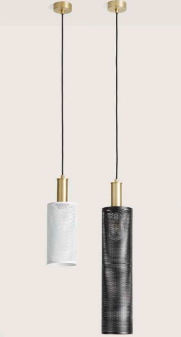 AROMAS FITO Lampa wisząca 1xE27  METAL RACK 25cm BLACK / BASE MATT BRASS
