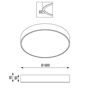 CLEONI ABA 600 plafon LED PHILIPS LV 67W/7700lm/3000K 230V bia¸y sygna¸owy (mat struktura) RAL 9003