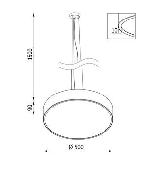 CLEONI ABA PREMIUM 800 wiszca LED PHILIPS LV 90W/11000lm/3000K 230V bia¸y sygna¸owy (mat struktura) RAL 9003