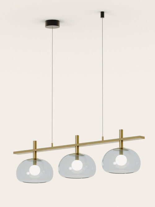 Lampa wisząca Cloud szer.110 cm klosz transparentny / złoty metal
