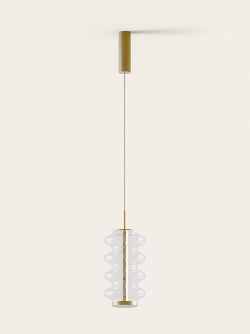 Lampa wisząca Vitree wys. 35,5 cm transparentne szkło / czarny metal
