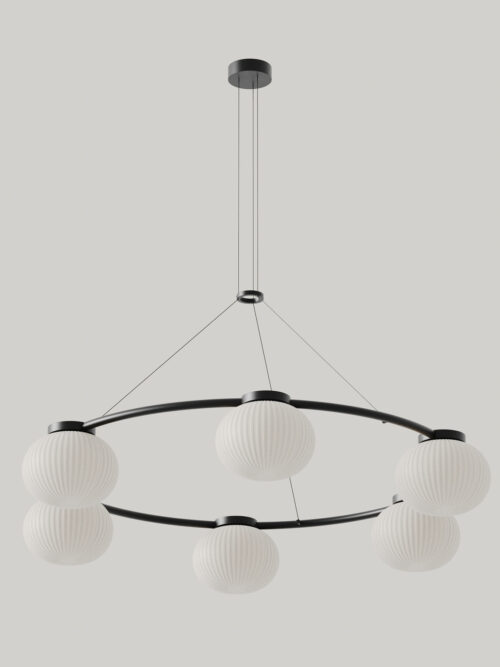 Żyrandol / lampa wisząca Irzo 6 śr. 110 cm czarny metal