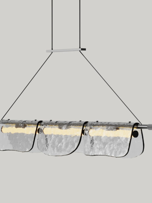 Lampa wisząca Lida 3 szer. 115 cm transparentne szkło