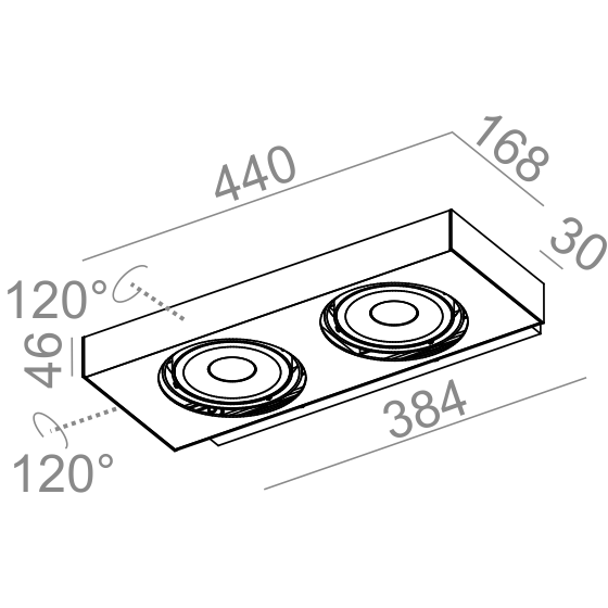 AQForm Kinkiet SLEEK 111x2 QRLED L930 38° 12,5W 3000K Phase-Control biały mat