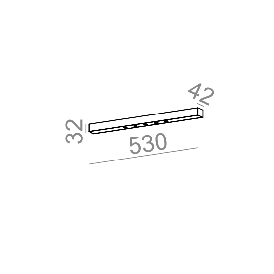 AQForm Lampa natynkowa LENS LINE 53 LED M930 54° biały mat