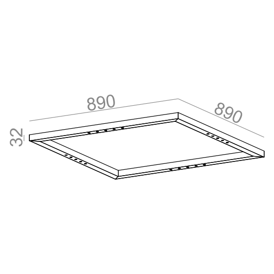 AQForm Lampa natynkowa LENS LINE 89x89 SQ LED L930 54° czarny mat