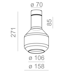 AQForm Lampa natynkowa MODERN GLASS Barrel TR E27 Phase-Control czarny mat