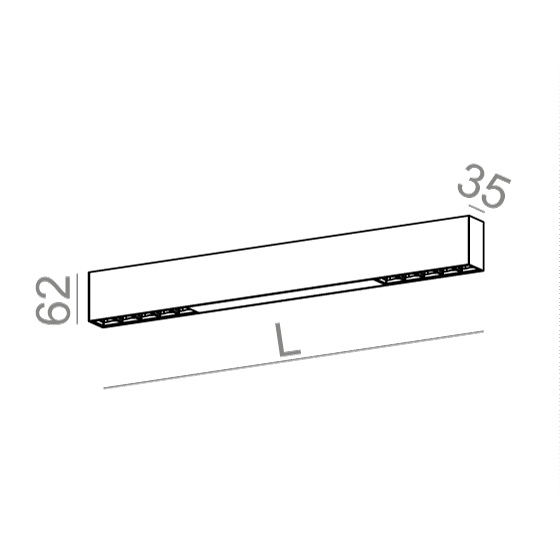 AQForm Lampa natynkowa RAFTER points 54 LED section L930 50° nbiały mat