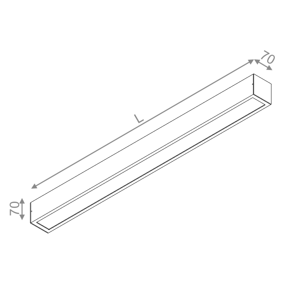 AQForm Lampa natynkowa SET ALULINE 58 LED L930 alu mat