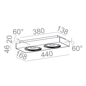 AQForm Lampa natynkowa SLEEK distance 111x2 QRLED L930 38° biały mat