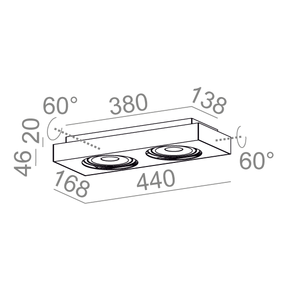 AQForm Lampa natynkowa SLEEK distance 111x2 QRLED L930 38° biały mat