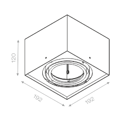 AQForm Lampa natynkowa SQUARES 111x1 230V Phase-Control biały mat